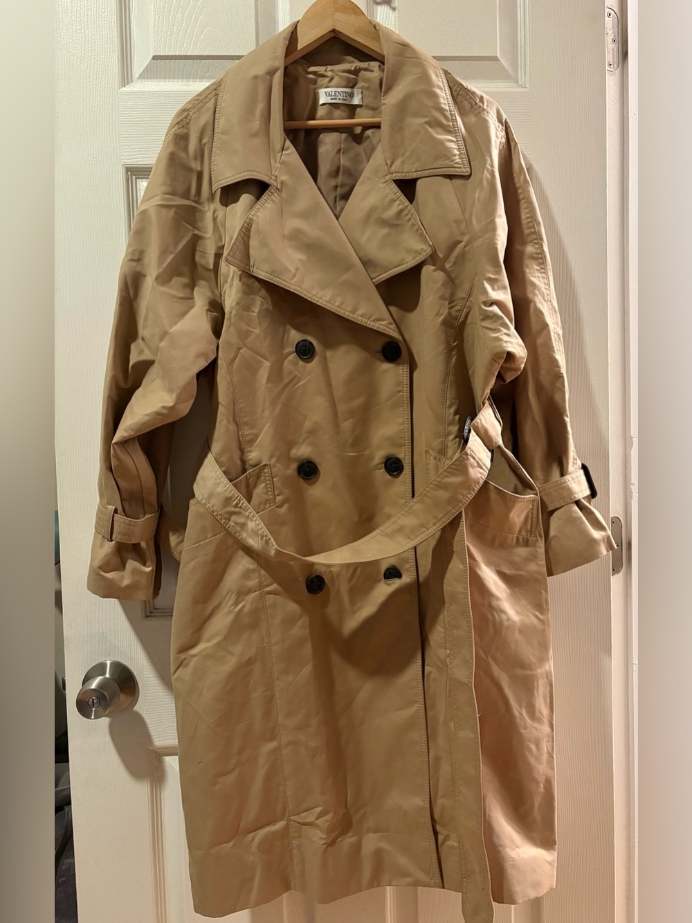 Valentino Tan Double-Breasted Trench Coat